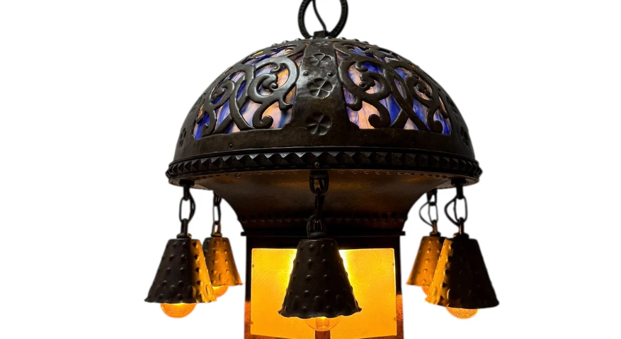 Vienna Secession Art Nouveau Chandelier Austria, 1900s